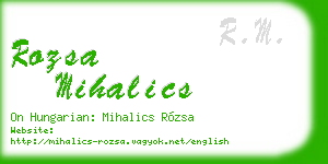 rozsa mihalics business card