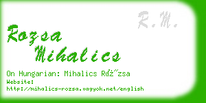 rozsa mihalics business card